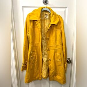 Large (10) Tulle Wool Peacoat - Mustard